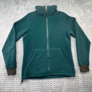 REI Co-op Fleece Jacket Full Zip‎ High Neck Pockets Green Outdoor Womens